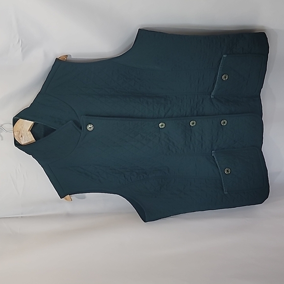 TALBOTS hunter Green quilted Preppy Hunting vest - Picture 4 of 7